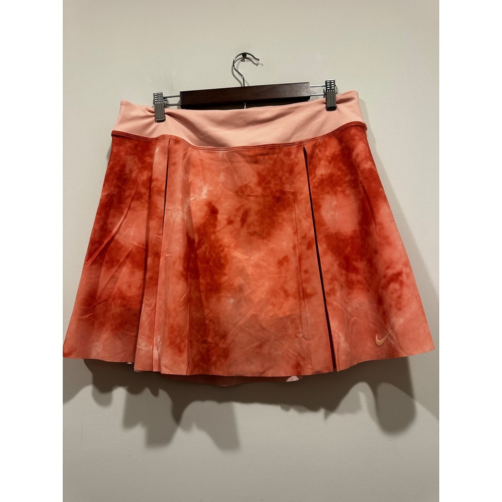 Nike NWT Court Dri-FIT Victory Tennis Skirt Orange Tie Dye TyPleated Skort XL